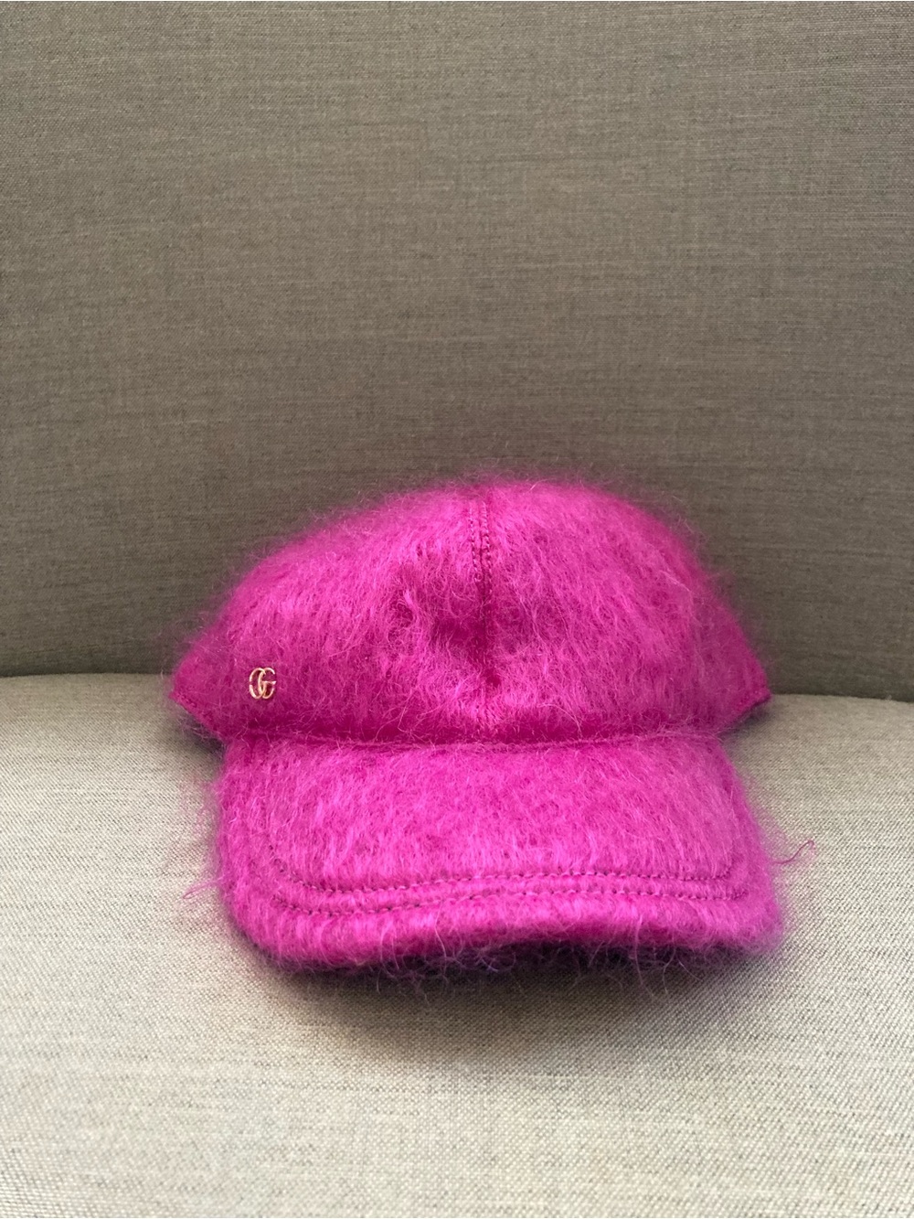 Gucci Hot Pink Mohair GG Baseball Cap
